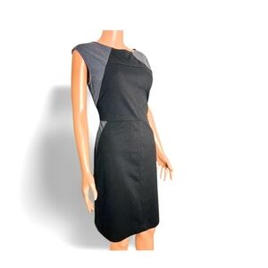 BANANA REPUBLIC- Midi Sheath  Dress-Black with grey details -Size 6